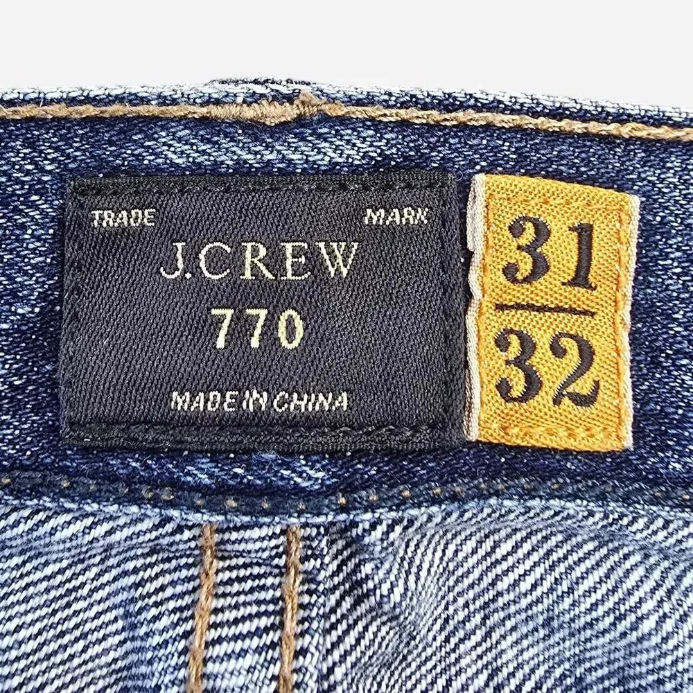 J.Crew 770 Straight Fit Blue Denim Jeans Men's Size 31x32